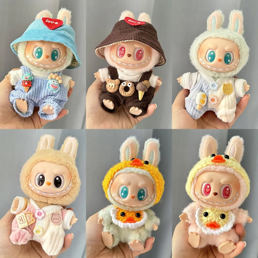 17cm Mini Plush Doll'S Clothes Outfit Accessories For Korea Kpop Exo Labubu II Idol Dolls Sitting Party Overalls Clothing