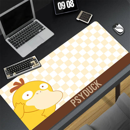 Kawaii Japan Anime Mouse Pad PC Yellow Star Duck Gamer Cabinet Keyboard Rug XXL P-pokemon P-psyduck Mousepad Large Cute Desk Mat