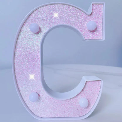 Pink Romantic Luxury LED Light 6.3-inch Pink Decorative Alphabet Number Light Battery Powered Christmas Decorative Light Wedding