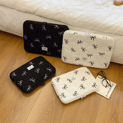 New Cute bow Laptop Sleeve Cover Bag 11 13 13.3 13.6 14 Inch Carrying Case Bags For Ipad Macbook Asus HP Lenovo Samsung Huawei