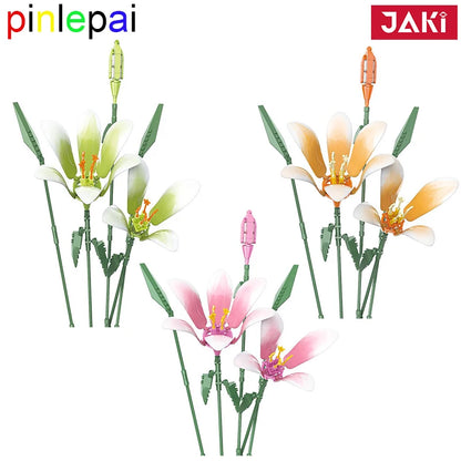 Pinlepai Jaki Flower Building Block Lily Of The Valley Blocks Bricks Brick Romantic Flowers Bouquet Model Set Children Toys