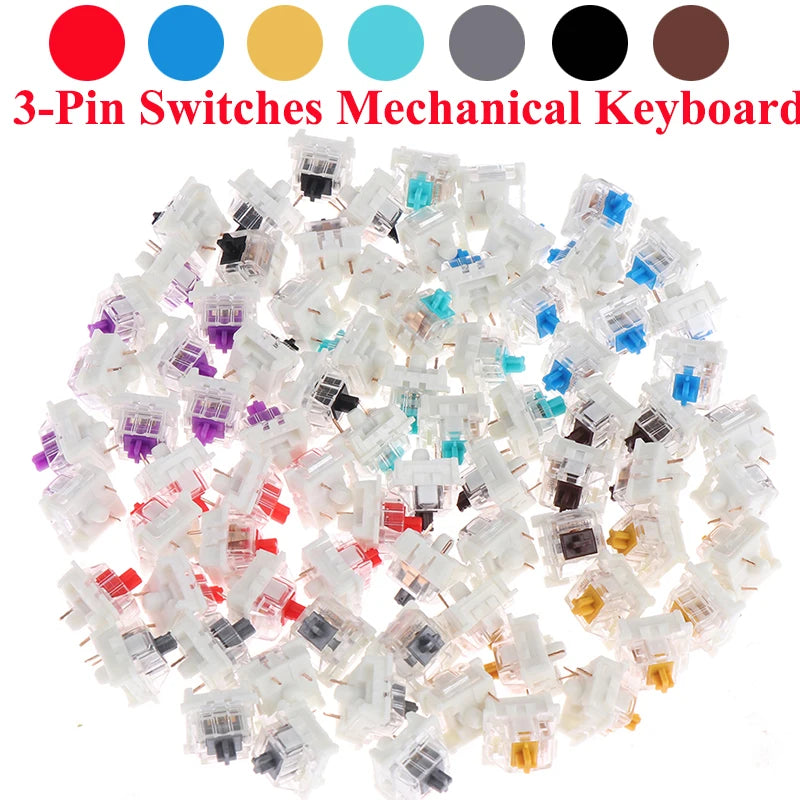 10Pcs/lot Outemu Mx Switches 3 Pin Mechanical Keyboard Black Blue Brown Switches for CIY Sockets SMD Replacement