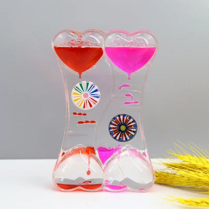 Liquid Oil Leakage Drops Peach Heart Acrylic Plastic Decoration Crafts Hourglass Student Gifts Children's Toy Festival