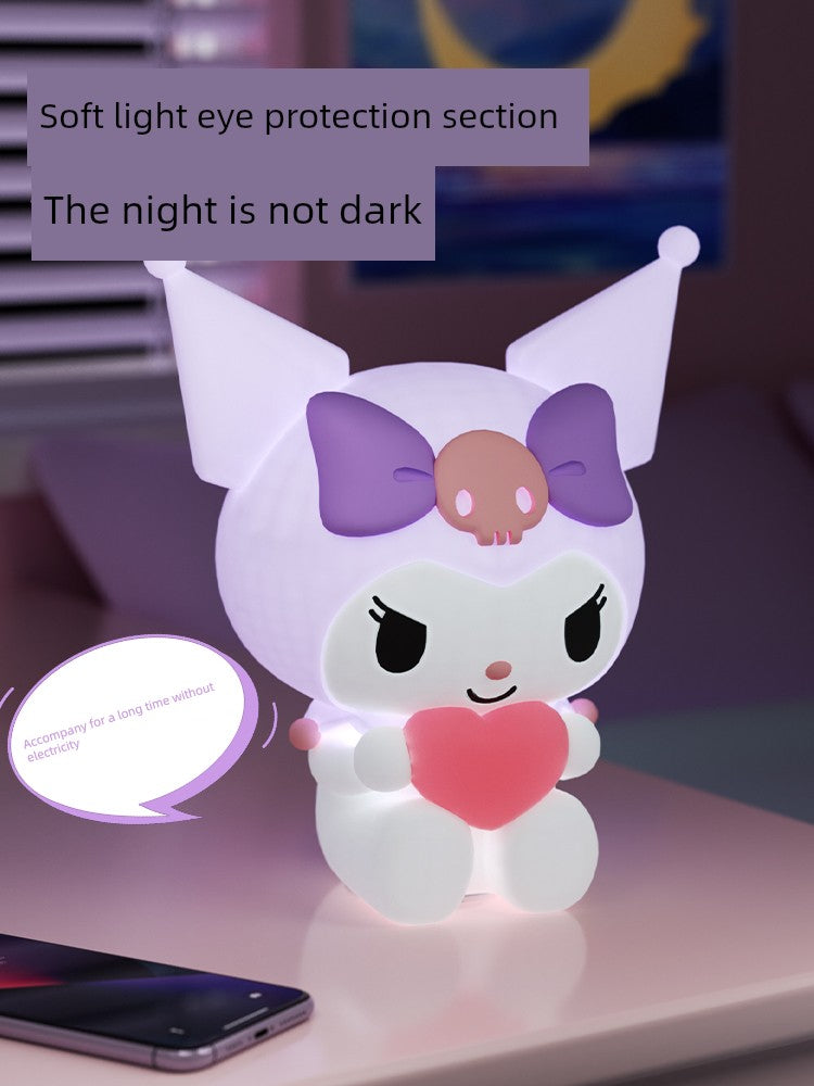 Sanrio Authentic Clow M Night Light Emie Cinnamoroll Babycinnamoroll Silicone Luminous Ornaments USB Night Light Decompression Ambience Light Portable Light Bedside Lamp Cartoon Cute Kids Girls Birthday Gifts