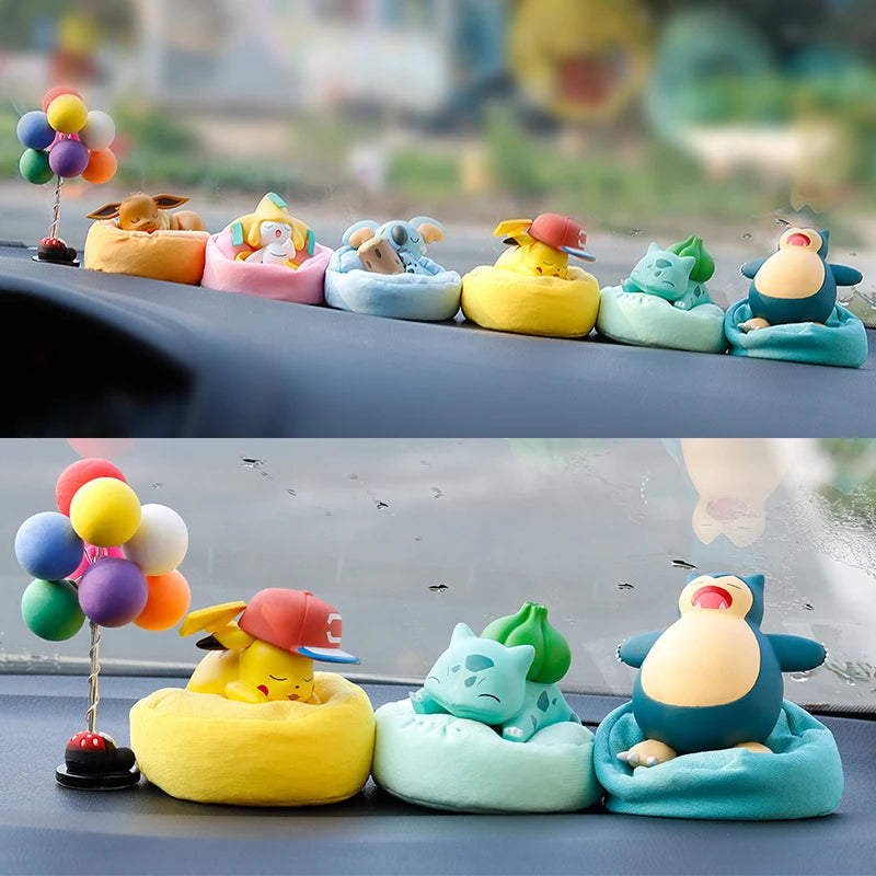 6 Pcs/Set Pokemon Pikachu Bulbasaur Anime Figures toys Sleep Starry Dream Series Action Figure Cartoon Birthday gift