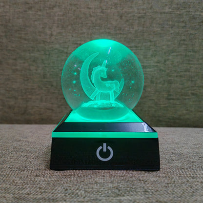 Crystal Ball Night Lights Glowing Planet Galaxy Astronaut 3D Moon Table Lamp USB Atmosphere Lamp Tabletop Decorations Kids Gifts