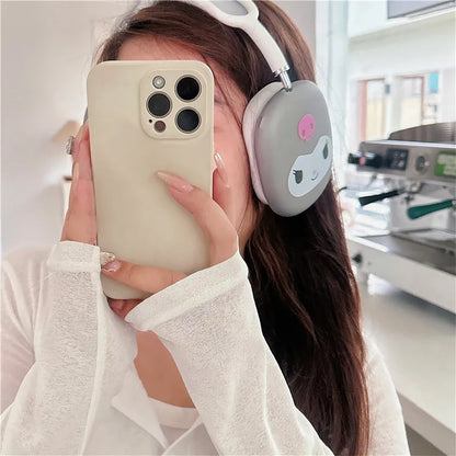 Cute Sanrio Headband Phone Earphone Case for AirPods Max Melody Kuromi BADTZ-MARU Wireless earphones Headset Sleeve Cover