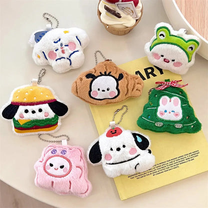 Original Cute Cartoon Plush Puppy Doll Pendant Girl Heart Bag Keychain Decoration