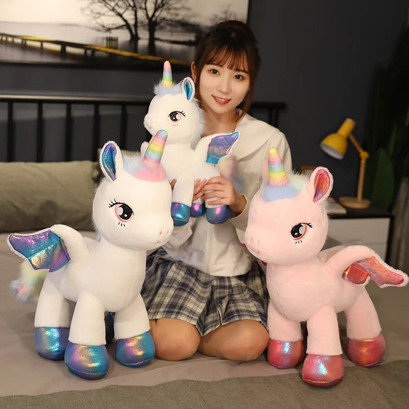 Rainbow Pegasus Unicorn Plush Toy Pony Doll Sleeping Pillow Children Gift