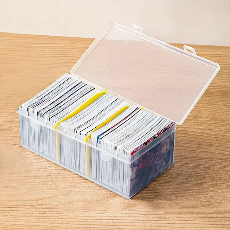 Compartment Photocards Storage Box Transparent Stickers Card Holder Desk Storage Organizer Classification Box Stationery