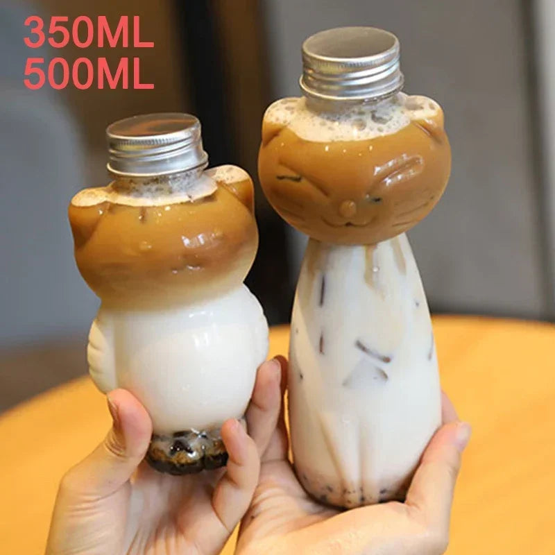 Kawaii Milk Water Bottle Tea Coffee Juice, Portable Water Cup, Home Clear Juice Drink Bottle, BPA Free Cute Water Bottle