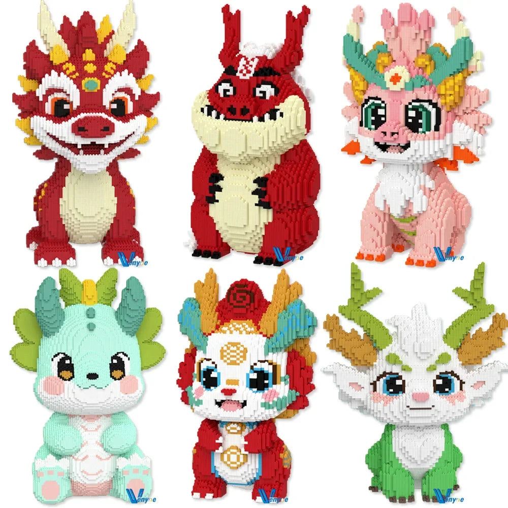 86cm Big Scary Clowns Magic Building Block Fashion Skeleton Man Model Toy Kawaii Dragon Assembled Bricks Figure For Kids Gift