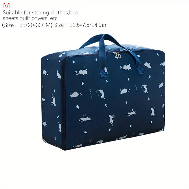 Quilt Storage Bag Cat Little Fish Rocket Pattern Quilt Storage Bag Oxford Material Moving Clothing Storage Bag Travel Organizer