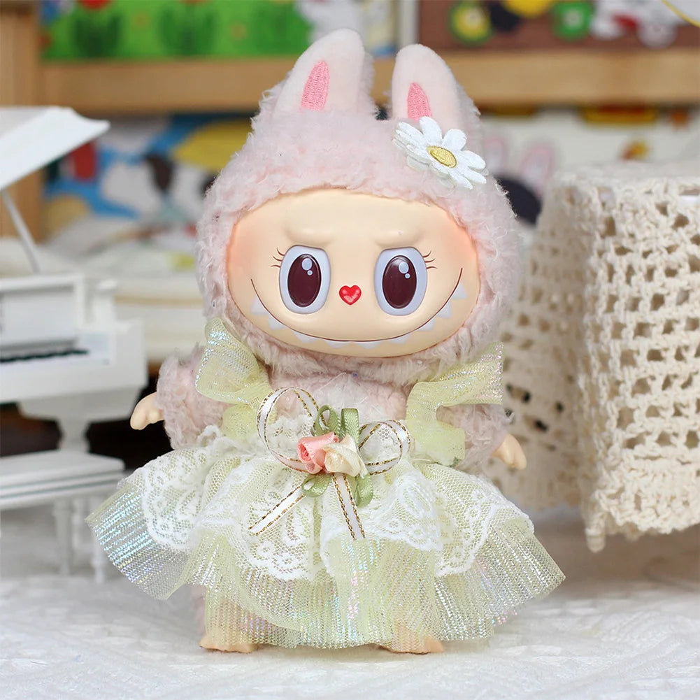 Doll Clothes Outfit For 17cm Labubu V2 V1 Doll's Clothing Skirt set Wedding dress Countryside dress Technological girl dress