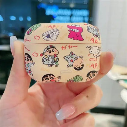 Anime Crayon Shin-chan Cartoon Headphones Protective Cover Apple AirPods 1/2/3 Pro 2 Case Earbuds Bluetooth Earphone Box Shell