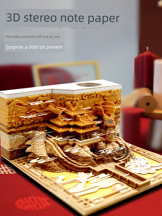 2025 Palace Museum's Cultural and Creative Products 3D Three-Dimensional Note Art Cultural and Creative Architecture National Style Creative Birthday Gift Paper Carving Calendar