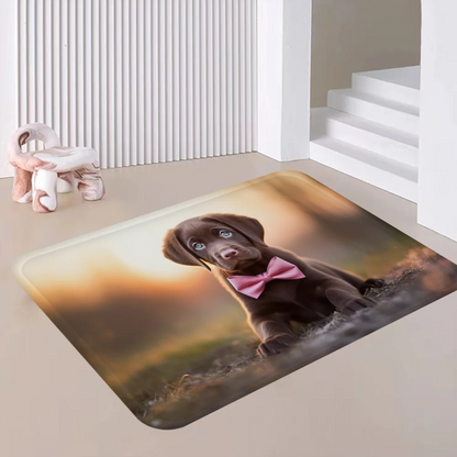 Cute Dog Long Rugs Cheaper Anti-slip Modern Living Room Balcony Printed Bedside Area Rugs