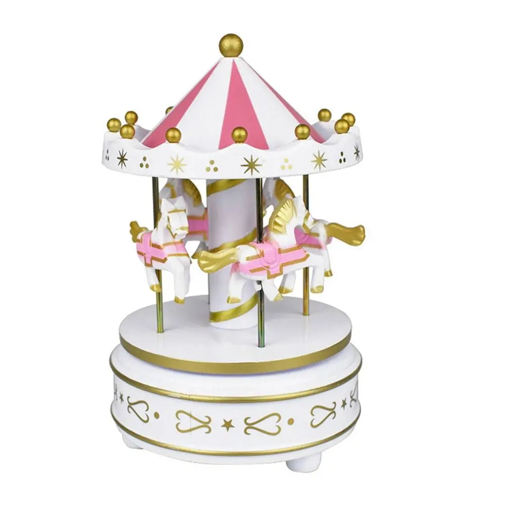 Creative Fantasy Christmas Holiday Decor Carousel Music Box Easy Use Carousel Ferris Wheel Ornaments