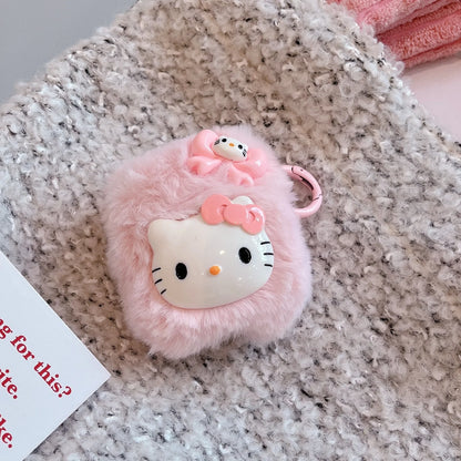 Hello Kitty For Airpods Case,Pink Plush Hard PC Case For Airpods Pro 2,Protective Earphone Cover For Airpods 1/2/3 Girls Women