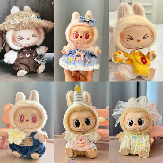 17cm Cute Mini Plush Doll'S Clothes Labubu II Idol Dolls Sitting Party Outfit Accessories For Korea Kpop Exo Clothing Skirts