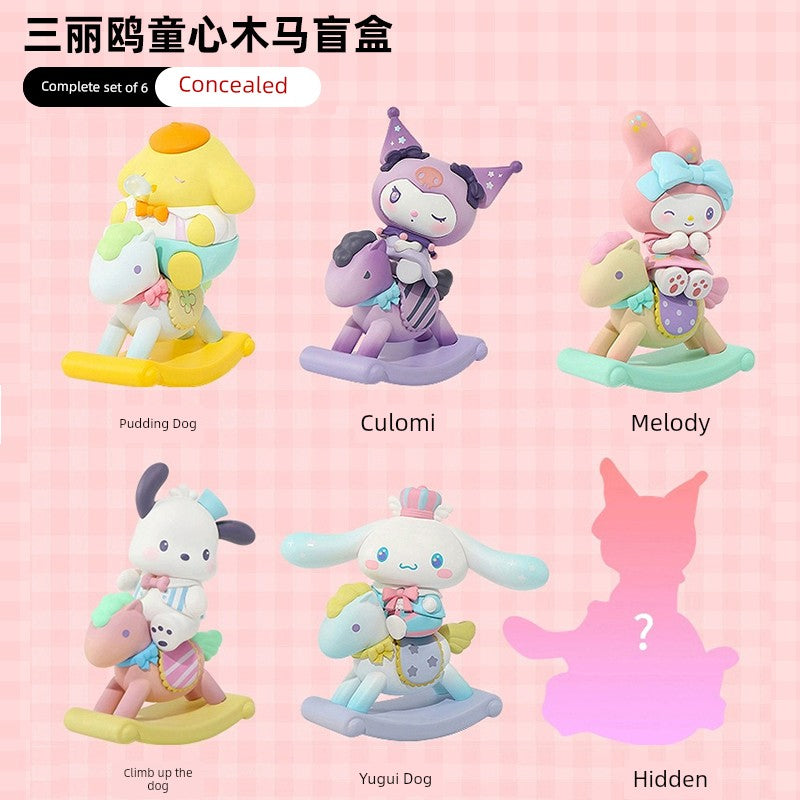 New Arrival Sanrio Pacha Dog Holiday Beach Series Fashion Play Blind Box Hand-Made Desktop Decoration Cake Decoration for Girls