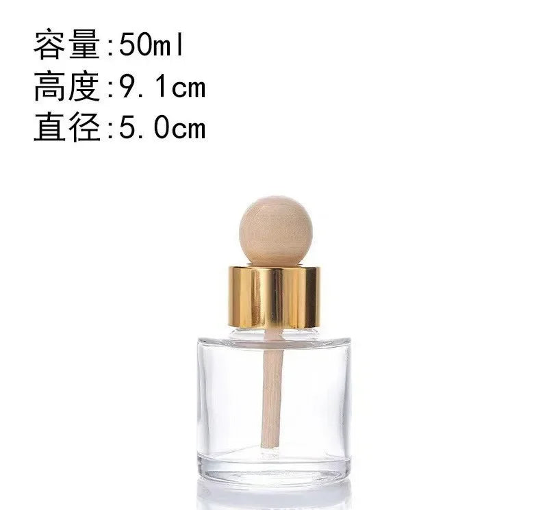 1Pcs 50ml Home Fragrance Diffuser Bottle Non-Flame Aromatherapy Bottle for Car/Home Fragrance Diffuser Glass Empty Container