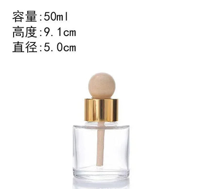 1Pcs 50ml Home Fragrance Diffuser Bottle Non-Flame Aromatherapy Bottle for Car/Home Fragrance Diffuser Glass Empty Container