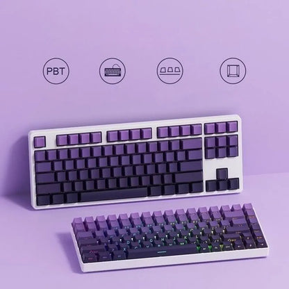 131 Keys Purple Gradient Keycaps Cherry Height PBT Thermal Sublimation DIY For 61 87 98 104 108 Keys Mechanical Keyboard