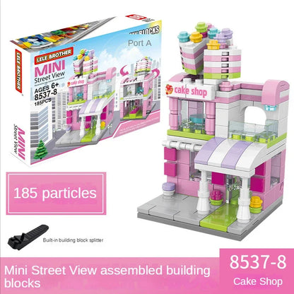 House Building Blocks Mini City Store Street View Snack Street Children's Toys Boys and Girls Gifts Compatible With Lego