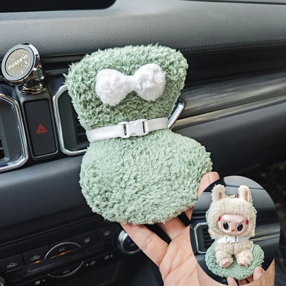 Car Aromatherapy Vent Decoration Clip Doll Seat Dollhouse Accessories Seat With Seat Belt Labubu Doll Accessories