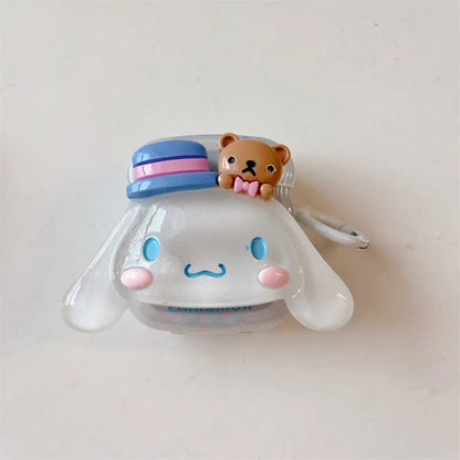 Sanrio Bluetooth Earphone Case For Airpods Pro 1 2 3 Luminous 3D Cinnamoroll My Melody Doll Earphone Accessories Air Pod Cover