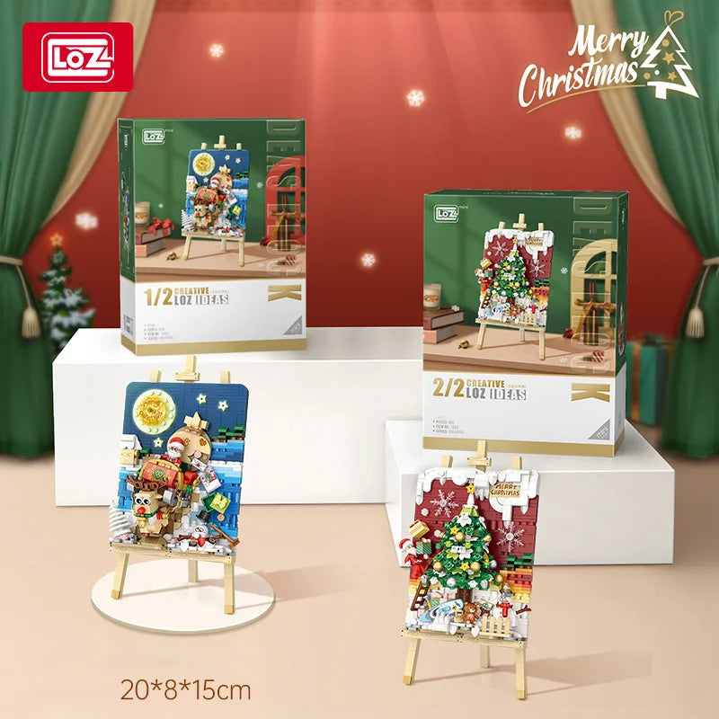 LOZ-1282 Christmas series DIY3D Christmas tree stereoscopic painting assembly model children's Christmas building blocks