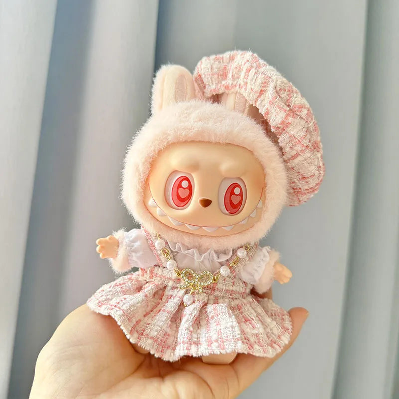 17cm Labubu I II Idol Dolls Clothes Cute Hoodie Mini Plush Doll Sitting Party Outfit Fashion Clothing Korea Kpop Exo DIY Gifts