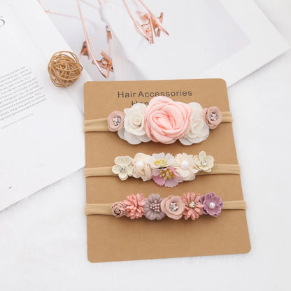 Baby Girl Headband set Cute Baby Elastic Hair Band Newborn Head Flower Toddler Headband Headwear Kids Accessories 3pcs/set