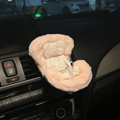 Cute Labubu Car Doll Safety Seat Ob11 Doll Seat Car Air Outlet Aromatreatment Kawaii Car Decor Doll Accessories Birthday Gift