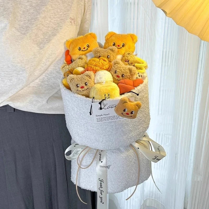 Creative New Product Butter Bear Doll Bouquet Valentine'S Day Christmas Eve Gift For Girlfriend Birthday Finished Product