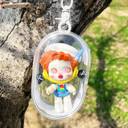 Transparent PVC Mystery Box Organizer Box Keychain Chain Bag Mystery Toy Storage Boxes for Labubu for Popmart Doll Toy