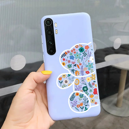 Case For Xiaomi Mi Note 10 Lite Back Cover Protective TPU Silicone Funda Fashion Flower Coque For Xiaomi Note 10 Lite Capa 6.47"