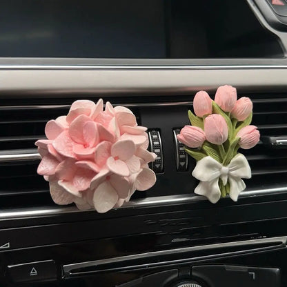 Perfume Aromatherapy Car Hydrangea Car Air Conditioning Vent Decoration Flower Diffusing Stone Goddess Fragrance Premium