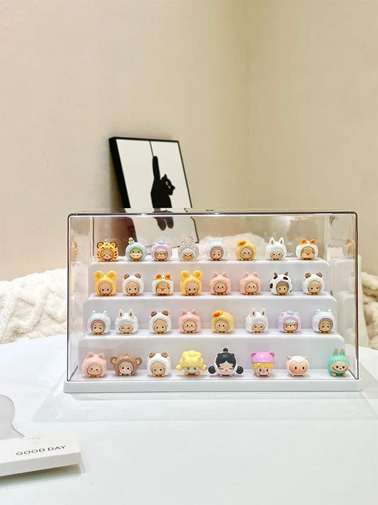 Cute Little Blind Box Storage Box Acrylic Micro Landscape Ornament Organizer Dustproof Mystery Box Showcase Mini Dolls Display