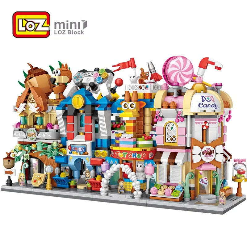 LOZ Blocks Cute Mini Street Store Children Educational Toys Small Shop Brinquedos Model  Building Bricks Girl Gifts 1621 - 1652