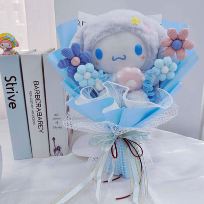 Christmas Gifts Sanrio Plush Cartoon  Bouquet My Melody Kuromi Cinnamoroll Kt Cat Plush Doll Toy Valentine Graduation Gifts