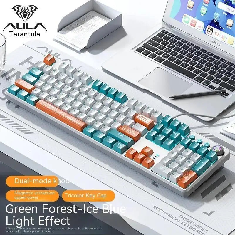 Aula F2088 Pro Mechanical Gaming Keyboard Magnetic Attraction Anti-ghosting 108 Plating Wired Mixed Backlit Keyset For Desktop