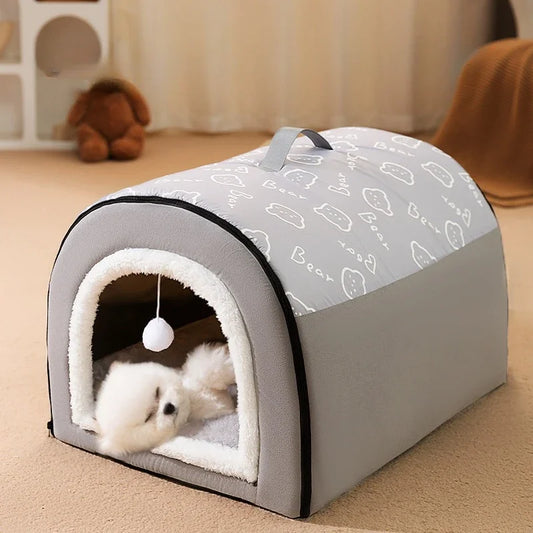 Big Dog Kennel Warm Winter Dog House Mat Detachable Washable Dogs Bed Nest Deep Sleep Tent for Medium Large Dogs House Supplies