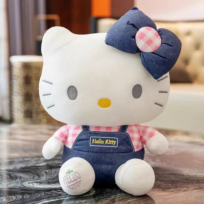 100% Genuine Sanrio Hello Kitty Kuromi Melody Cartoon Plush Stuffed Toys Soft Pillow Plushies Cute Doll Birthday Gifts For Girl