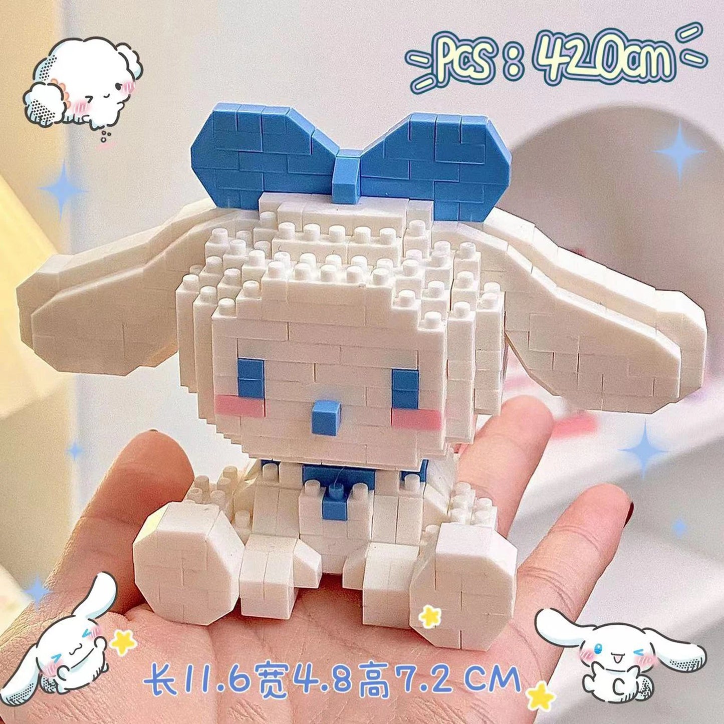 KEEPPLEY Sanrio Anime Hello Kitty My Melody Cinnamoroll Pompompurin Kuromi Building Blocks Girl Kid Holiday Christmas Gift