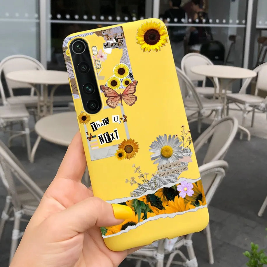 Case For Xiaomi Mi Note 10 Lite Back Cover Protective TPU Silicone Funda Fashion Flower Coque For Xiaomi Note 10 Lite Capa 6.47"