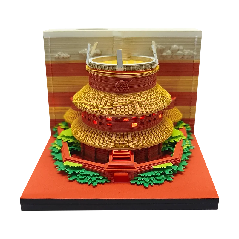 Omoshiroi Block 3D Calendar 2025 Potala Palace 3D Notepad Desk Calendar Tear Paper 3D Model Memo Pad Sticky Note Birthday Gift