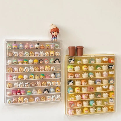 Blind Box Storage Box 8 Layers Large Space Display Cabinet Hanging Wall Mounted Acrylic Transparent Lid Dolls Showing Box