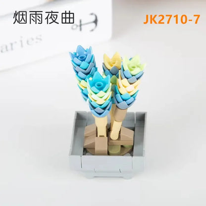 JAKI Blocks Teens Building Toys Bricks Girls Flowers Potted Plant Puzzle Home Decor Artificial Flowers Women Gift JK2710